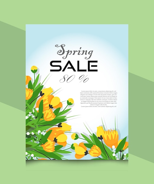 spring flower flyer template