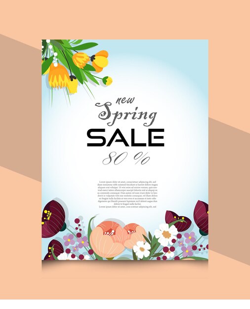 spring flower flyer template