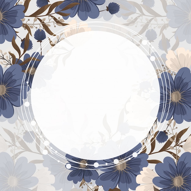 Spring flower frame - blue flower