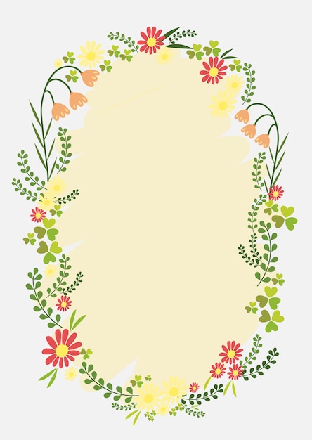 Vector spring flower frame