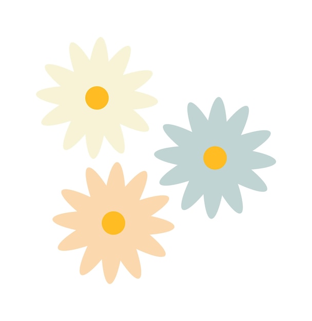 Spring flower heads Vector illustration