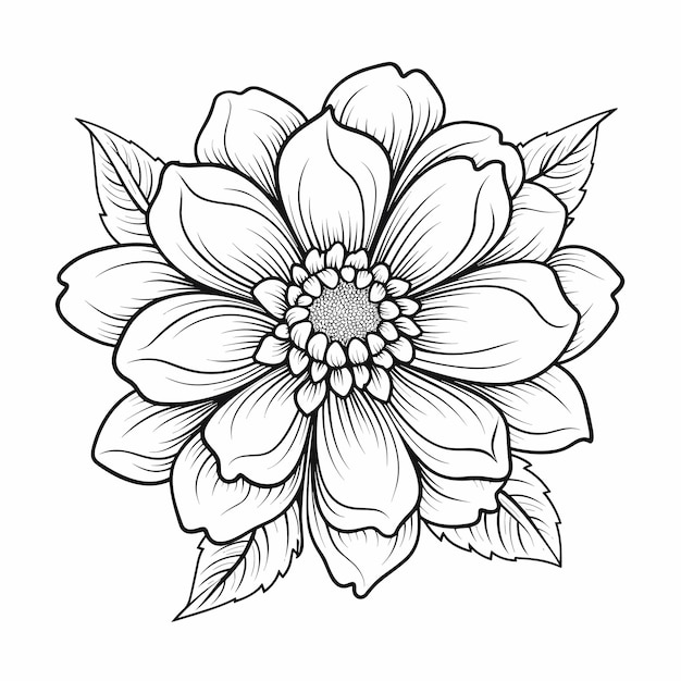 spring flower isolated coloring page for kids printable floral black and white