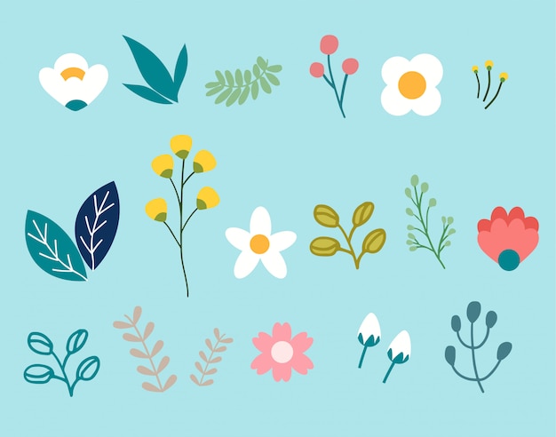 Vector spring flower pack set