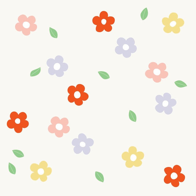 Spring flower pattern vector illustration