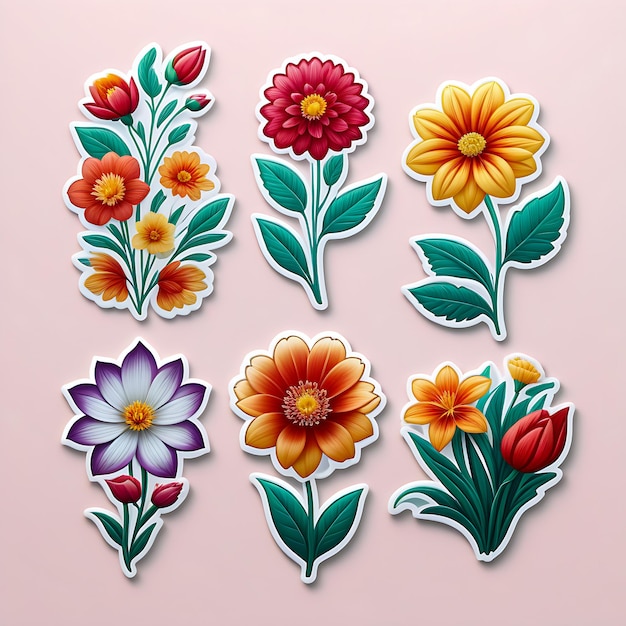 Vector spring flower sticker vector