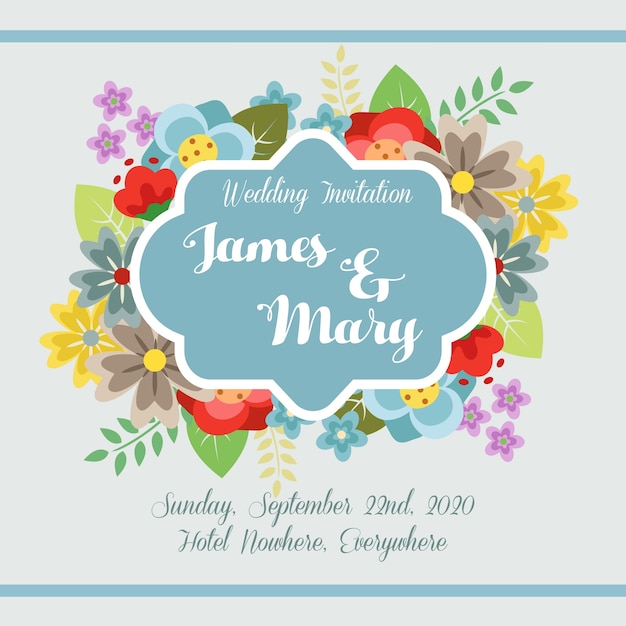 Spring flower wedding invitation