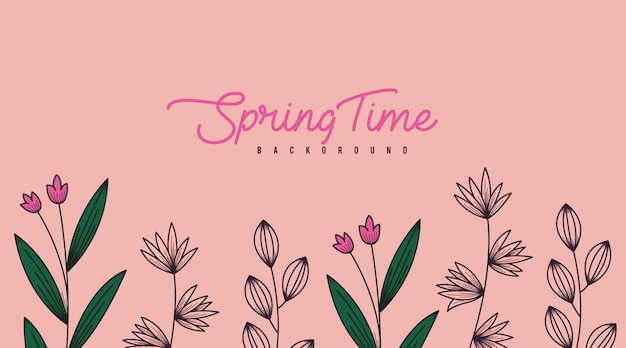 Spring flowers banner background