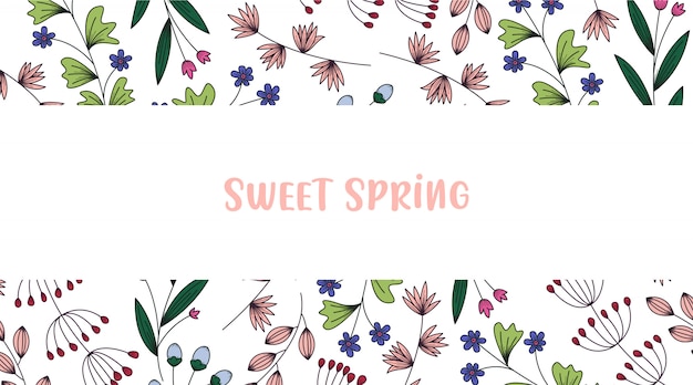 Spring flowers banner background