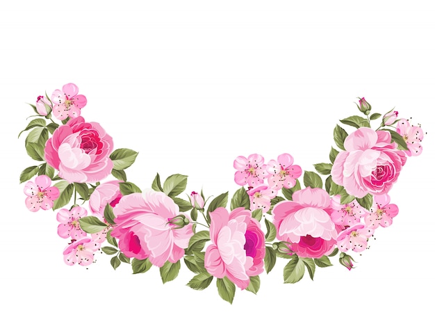 Vector spring flowers bouquet.