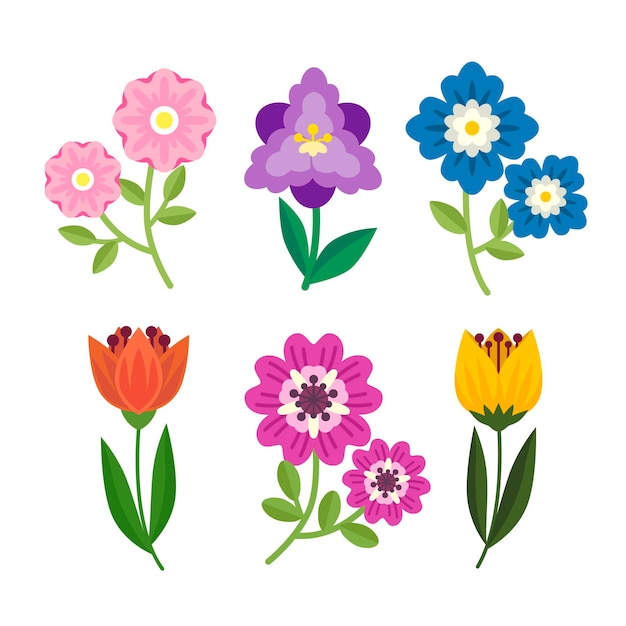 Vector spring flowers collection