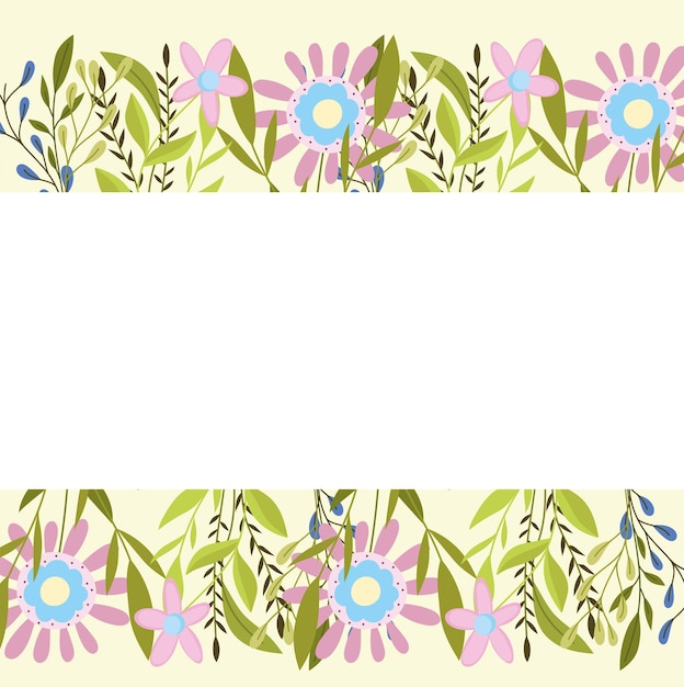 Vector spring flowers foliage