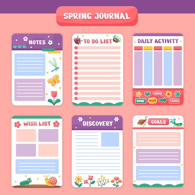 Spring Flowers and Insects Journal Pages