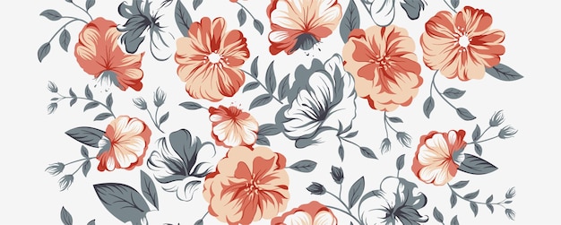 Vector spring flowers repeat pattern design vector illustration print