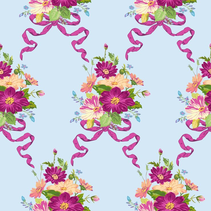 वेक्टर spring flowers seamless floral  pattern