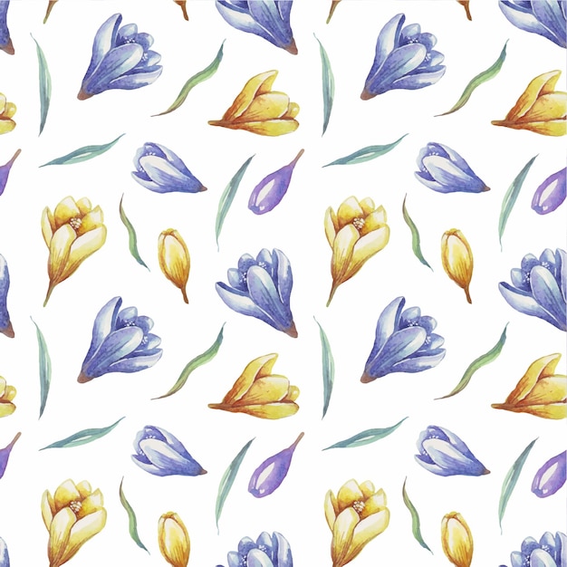 Spring flowers seamless pattern