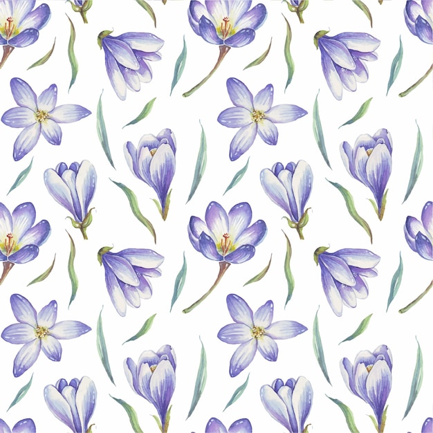 Spring flowers seamless pattern