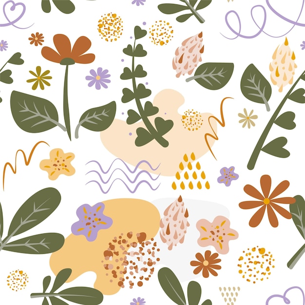 Spring flowers seamless pattern