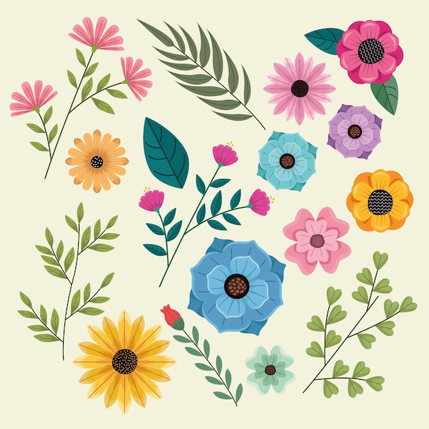 Spring flowers season pattern background