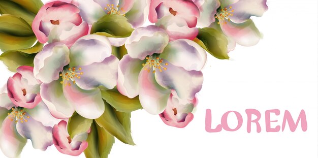 spring flowers watercolor