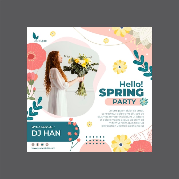 Vector spring flyer template