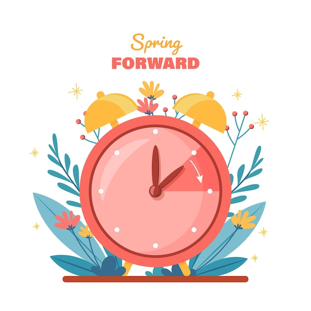 Spring forward concept illustration