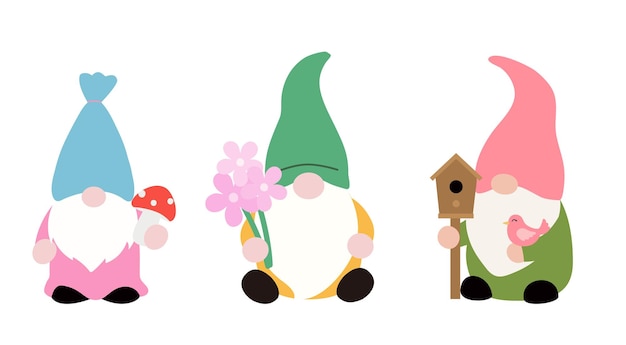 Spring garden gnome vector