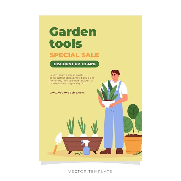 Spring gardening sale poster