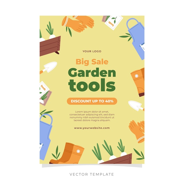 Vector spring gardening sale poster