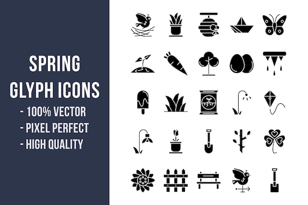 Spring Glyph Icons