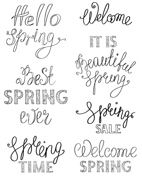 봄 손으로 그린 글자 디자인