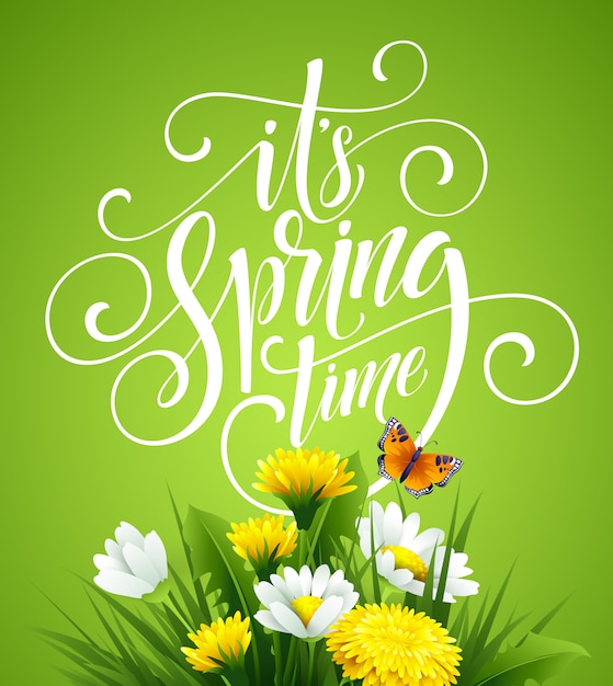 Spring Hand Lettering with flowers