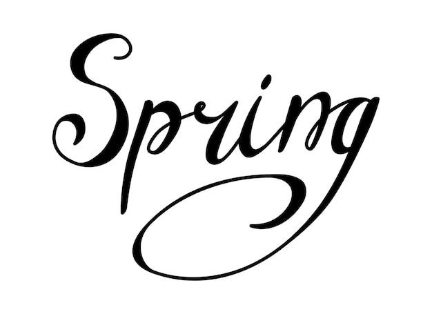 Vector spring handwritten in black color