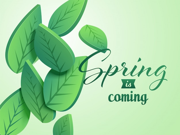 Spring Is Coming Font with Leaves