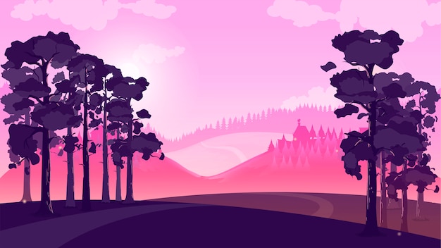 Vector spring landscape