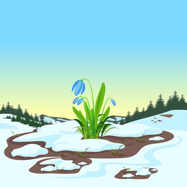 Vector spring landscape