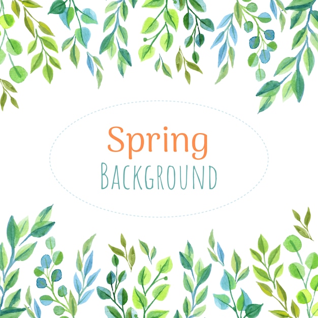 Vector spring leaves background