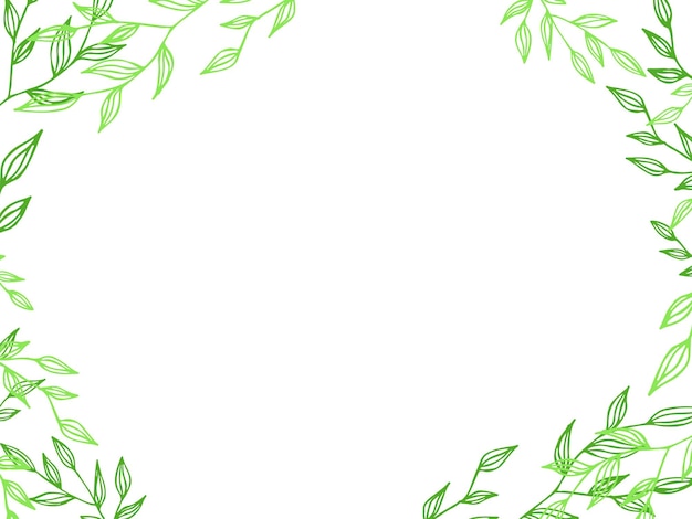 Vector spring lettering vector illustration with texture on a white background a frame of green branches and leaves