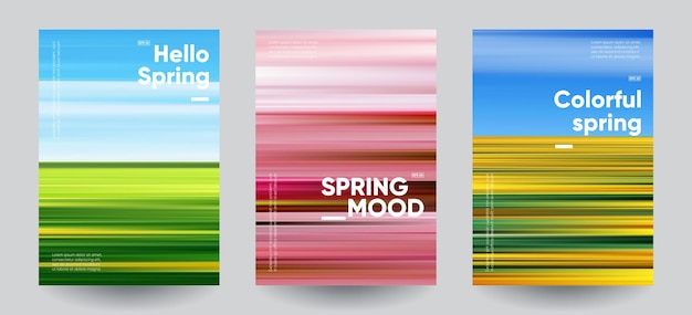 Spring mood backgrounds set Creative gradients in spring colors