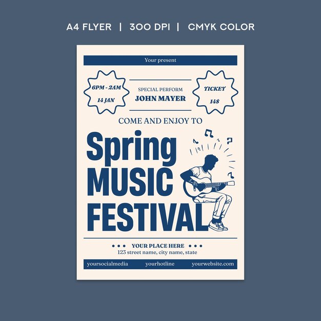 Vector spring music festival flyer