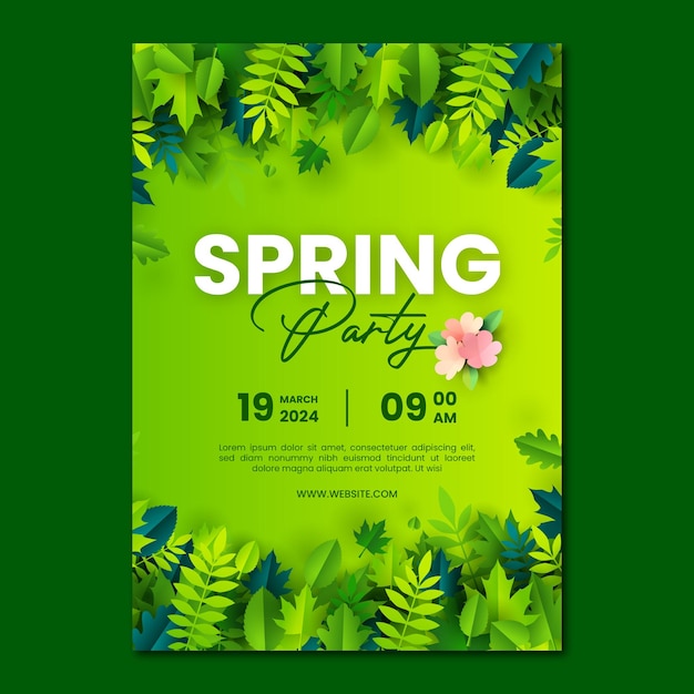 Spring party poster vector template