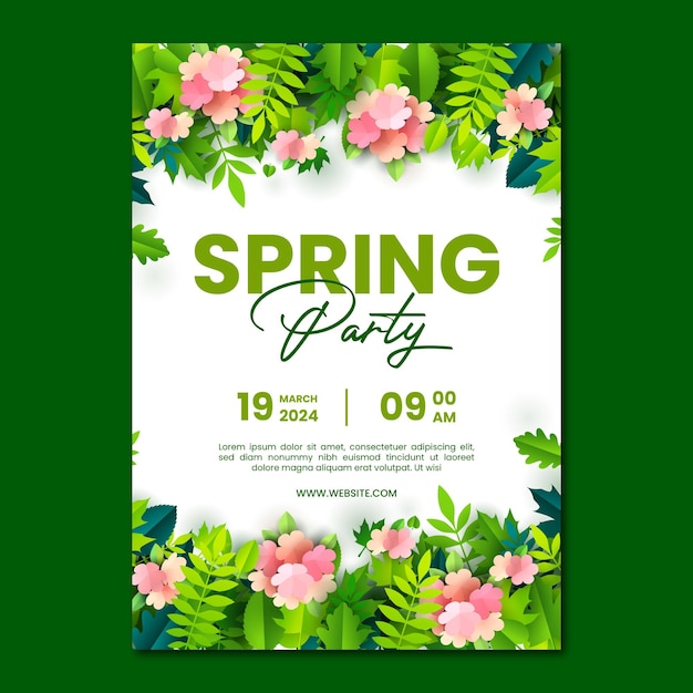 Spring party poster vector template