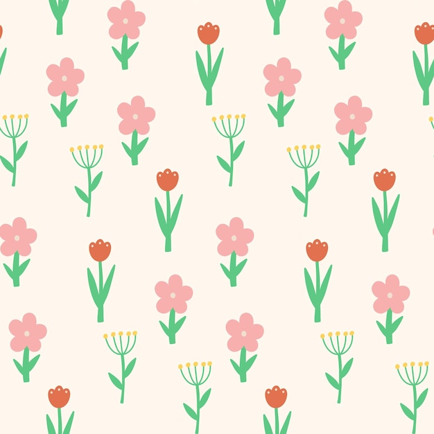 Spring pattern cartoon abstract flower tulip