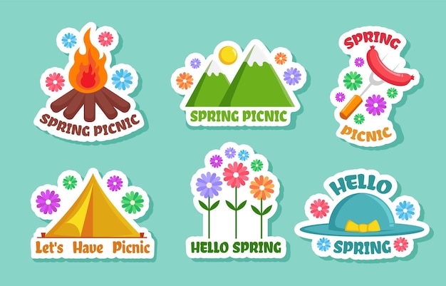 Spring Picnics Sticker Set