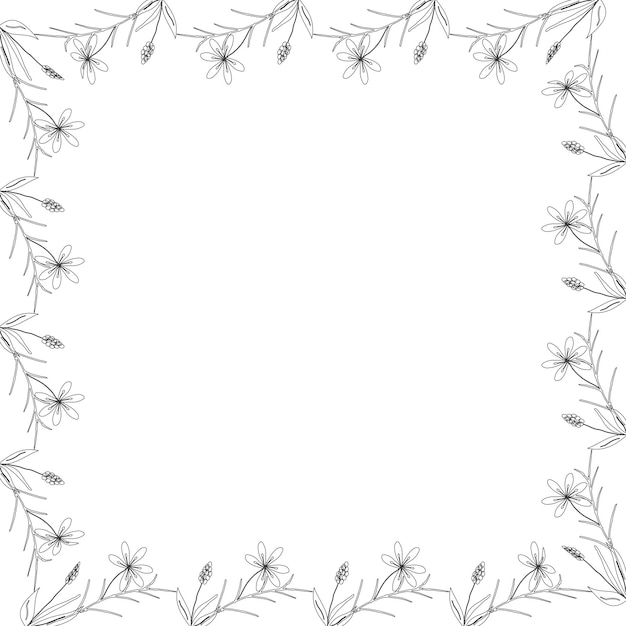 Vector spring plants outline 2