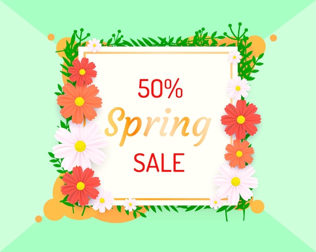 Spring poster 50 Percent off sale.