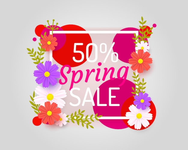 Spring poster 50 Percent off sale.