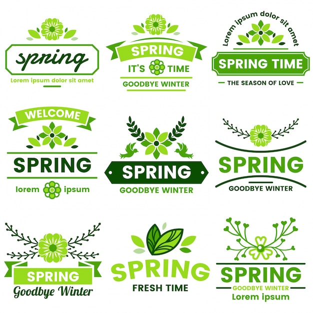 Spring Retro Vintage Vector Label for banner