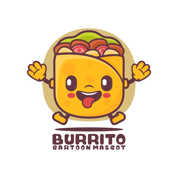 Illustrazione di vettore del cibo messicano della mascotte del fumetto degli involtini primavera