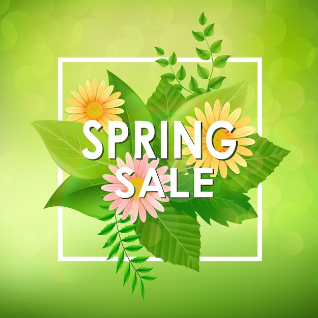 Vector spring sale background banner