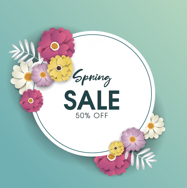 Vector spring sale background design